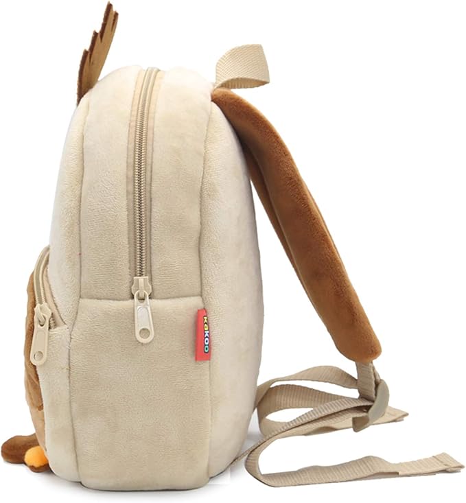 Zoo Toddler Kids Backpacks Cute Plush Little Girls Boys Animal Backpacks（Owl Brown）