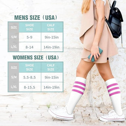 BLUEENJOY Copper Compression Socks for Women & Men (6 pairs) - Best Support for Nurses, Running, Hiking, Recovery