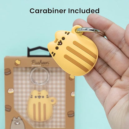 iFace x Pusheen Café Series Silicone Protective Cover [ Compatible with Apple AirTag][Cute Character Case] [Carabiner Keychain Clip Included] - Madeleine