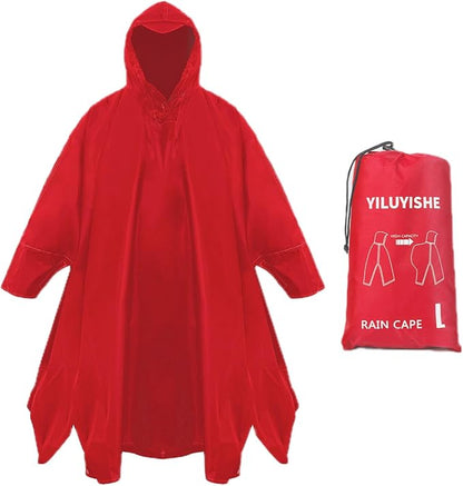 Unisex Rain Poncho for Adults, Hooded Waterproof Raincoat Jacket for Hiking, Camping and Outdoor