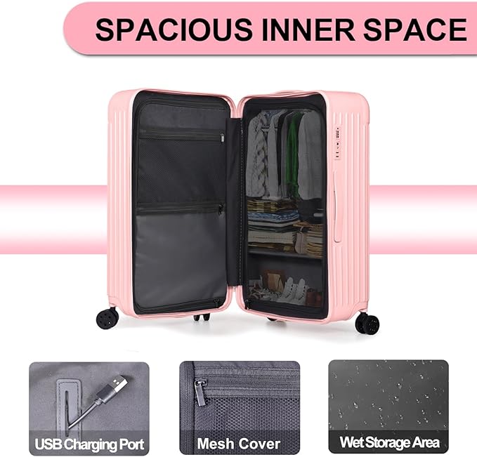 Krute Luggage 28 Inch Suitcase with Wheels PC+ABS Large Hardside Suitcases TSA Lock Checked Luggage