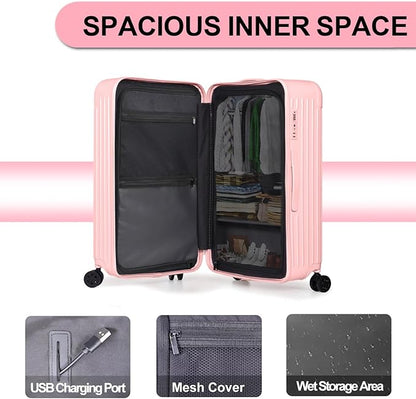 Krute Luggage 28 Inch Suitcase with Wheels PC+ABS Large Hardside Suitcases TSA Lock Checked Luggage