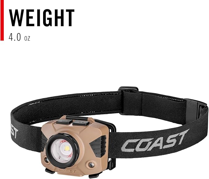 Coast FLX7 700 Lumen LED Headlamp with Twist Focus, 3 x AAA Alkaline Batteries Included
