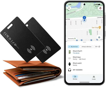 Wallet Tracker Card for Android,Rechargeable Wallet Finder, Thin and Light Smart Card IP68 Waterproof GPS Tracker Item Locator for Find Hub App(Android Only)