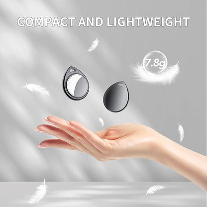 Tracker Tags-2 Pack Deep Black, 5.3 Bluetooth Tracker Work with Apple Find My (iOS Only), 100dB Sound, Smart Tag with Keychain/Lanyard, Item Finder for Luggage/Key/Suitcase, Replaceable Battery.