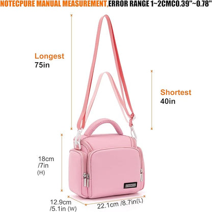 CADeN Compact Camera Shoulder Crossbody Bag Case Compatible for Nikon, Canon, Sony SLR/DSLR Mirrorless Cameras and Lenses Waterproof(1.0 S, Pink)