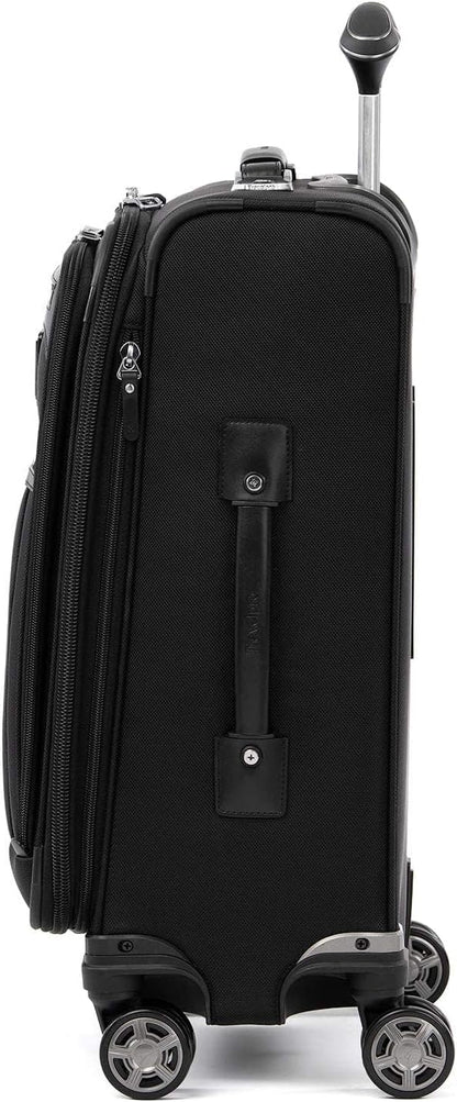 Travelpro Platinum Elite Softside Expandable Luggage, 8 Wheel Spinner Suitcase, TSA Lock, Men and Women (Shadow Black, 2-Piece Set (21/25))