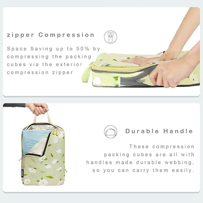 BAGAIL 6 Set Ultralight Compression Packing Cubes Packing Organizer for Travel Accessories Luggage Suitcase Backpack