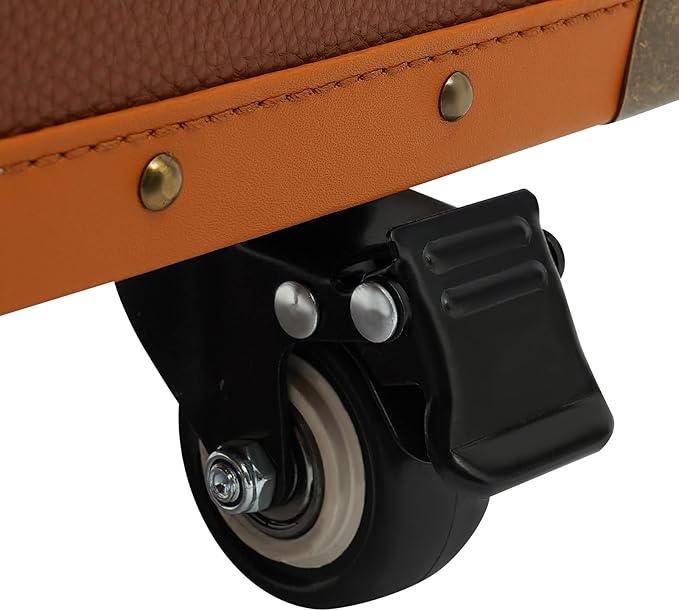 Beauty Rolling Makeup Train Case, Professional Lockable Rolling Salon Luggage, Retro-Rolling Cart Storage Organizer Trolley Make Up Case, 4 Universal Wheels, Retractable Rod, Buckle (Coffee Color)