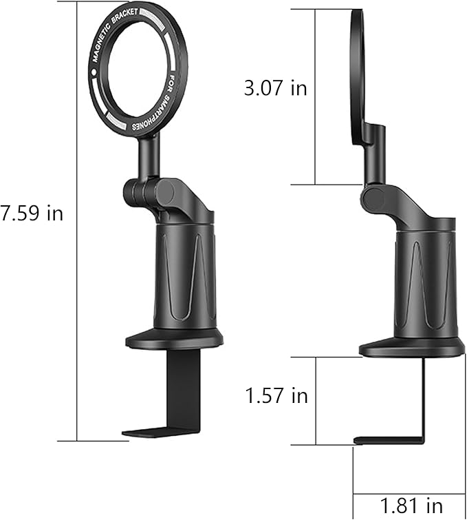 Universal 360° Magnetic Airplane Phone Holder Mount – Strong Clamp, Compatible with iPhone & All Smartphones, Hands-Free Viewing for Travel & Home Use