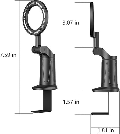 Universal 360° Magnetic Airplane Phone Holder Mount – Strong Clamp, Compatible with iPhone & All Smartphones, Hands-Free Viewing for Travel & Home Use