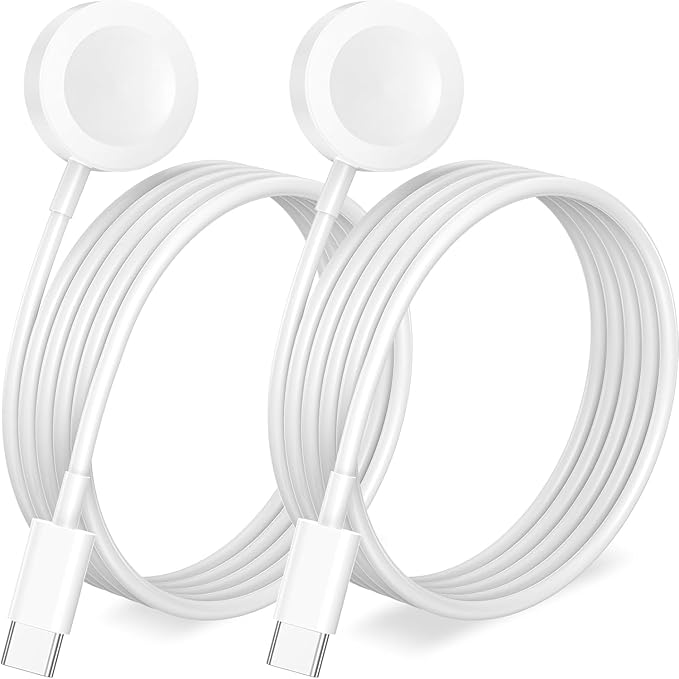𝟐𝟎𝟐𝟓 𝐔𝐩𝐠𝐫𝐚𝐝𝐞𝐝 𝐔𝐒𝐁 𝐂 for Apple Watch Charger Magnetic iWatch Charger Wireless Portable Compatible with iWatch Ultra2 Ultra Series 11/10/9/8/7/6/SE/SE2/5/4/3/2/1-[3.3FT/2Pack]