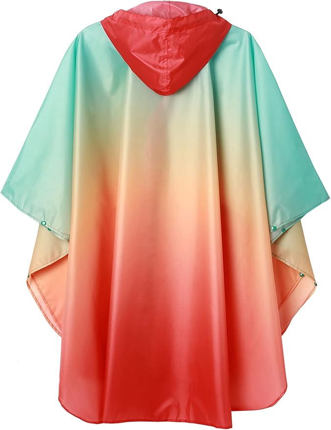 SaphiRose Unisex Rain Poncho Waterproof Raincoat Hooded for Adults Women with Pockets