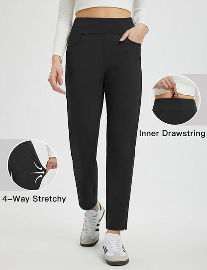baleaf Women's Fleece Lined Pants Winter Thermal Travel Pants Water Resistant Cold Weather Golf Hiking Pockets Work