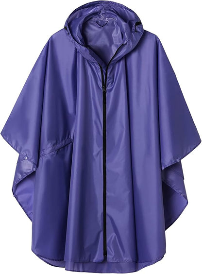 SaphiRose Unisex Rain Poncho Waterproof Raincoat Hooded for Adults Women with Pockets