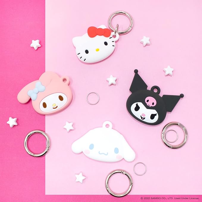 iFace Sanrio Friends Special Edition Silicone Protective Cover [ Compatible with Apple AirTag ][Cute Character Case] [Carabiner Keychain Clip Included] - Set of 4 in Gift Box