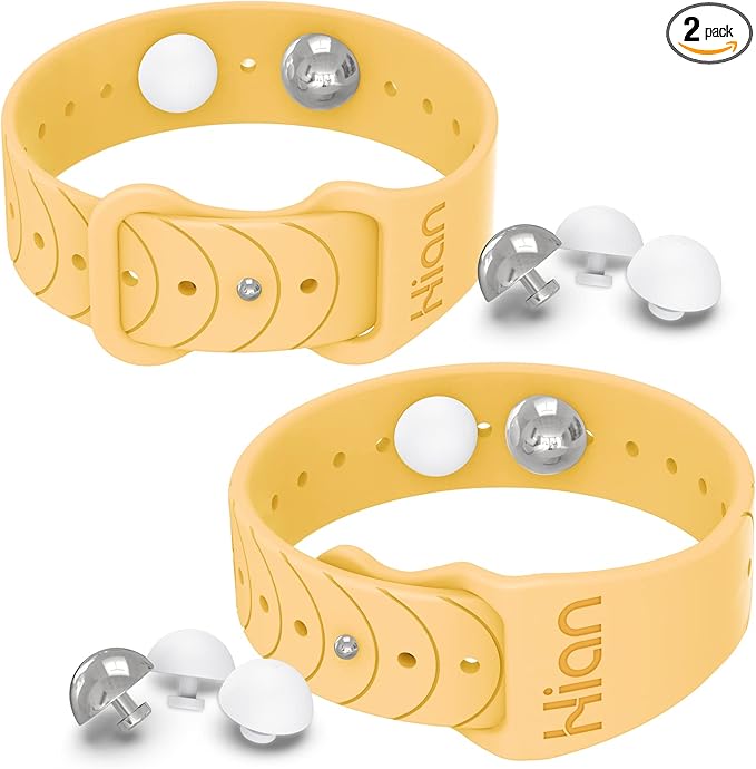 Hion Motion Sickness Bracelets Sea Sickness Wristbands for Motion Sickness/Morning Sickness/Pregnancy Nausea Anti Nausea Bands Acupressure Wristband Motion Sickness Bands（1 Pair Sunglow）
