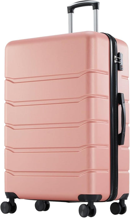 Sweetcrispy Carry on Luggage, Hard Shell ABS Suitcase with Double Spinner Wheels, Lightweight Expandable Rolling Suit Case with TSA Lock, 21 Inch Light Pink