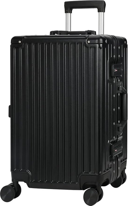 AnyZip Luggage Aluminium Frame Suitcase Hard Shell TSA Lock No Zipper 28In Black