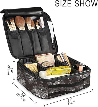 MNSRUU Women Makeup Bag Skull Butterfly Black Makeup Bag Organizer Travel Cosmetic Bag for Teenage Girl Clear Make Up Bags with Zipper
