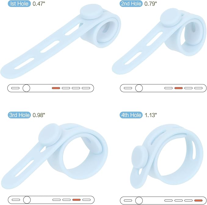 Donruby 24Pcs Silicone Cable Ties - Reusable & Washable with Locking Buckle Design, Adjustable Fastening Cable Straps, Multi-Purpose High Elasticity Cord Organizer (Ice Blue)