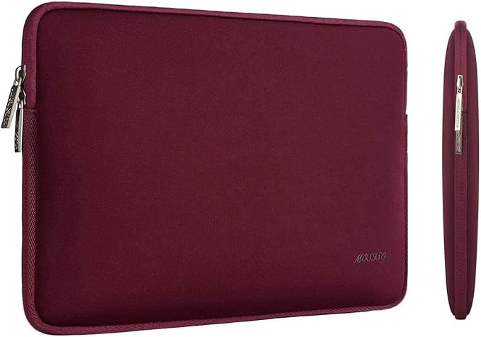 MOSISO Laptop Case 13.3 inch, 13-13.3 inch Laptop Sleeve Bag Compatible with MacBook Air/Pro 13/Pro 14 M5 M4 M3 M2 M1, HP Dell ASUS Lenovo, Neoprene Computer Sleeve Bag with Small Case, Wine Red