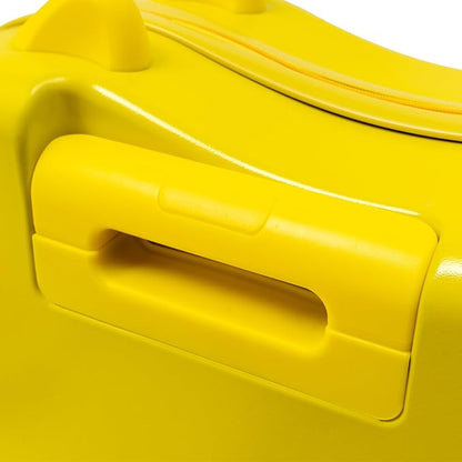 18" Ride-On Kids Suitcase with Double Spinner Wheels, Lightweight Tow-Along Luggage Carry-on Hardside Trolly Case with Password Lock, Rolling Children's Travel Luggage for Travel, School (Yellow)