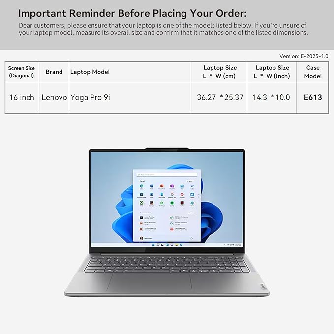 Smatree 16 inch Laptop Sleeve for Lenovo Yoga Pro 9i Laptop Bag with Accessory Pocket, YKK Zipper, Patented Super Corner Design (E613)