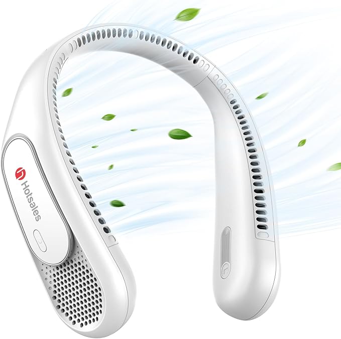 Hotsales Neck Fan, Hands Free Bladeless Neck Fans Portable Rechargeable, 6000 mAh Battery Operated Wearable Personal Fan, Cooling Neck Fan, 3 Speeds, USB Fan Gifts for Men, Women, Travel, Outdoor