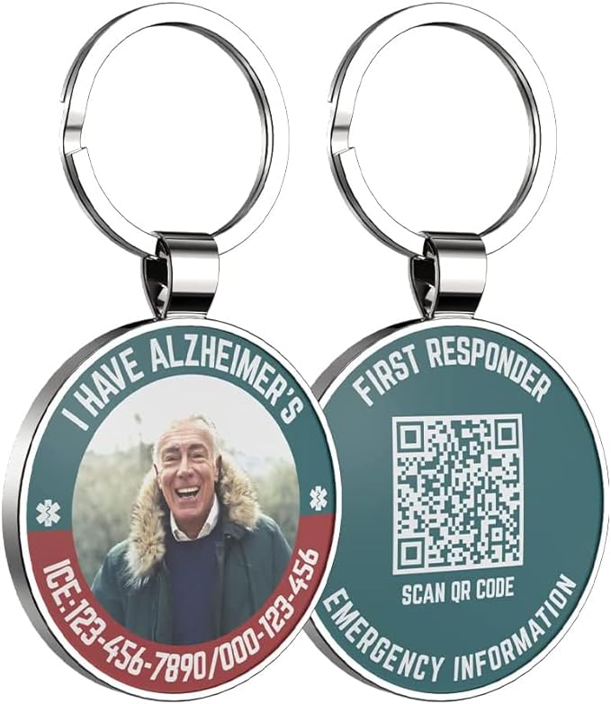 DISONCARE QR Code Medical Alert Tag, Custom Medical ID with Online Profile for Emergency Contact & Health Info – For Allergies, Diabetes, Autism & More(Green)