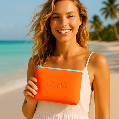 Essentials & Travel Pouch – Waterproof Cosmetic Case for Toiletries, Skincare, Beach Essentials, Tech Accessories & Everyday Organization - Lightweight, Durable, Easy-to-Clean, Makeup Bag, Organizer