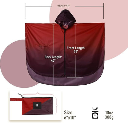 SaphiRose Unisex Rain Poncho Waterproof Raincoat Hooded for Adults Women with Pockets