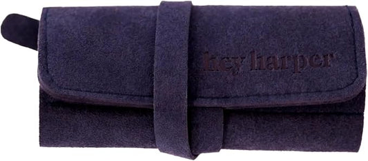 Hey Harper Travel Jewelry Organizer Roll – Compact Storage Pouch for Rings, Earrings, Necklaces & Bracelets – Foldable Case for Women (Included Only Roll) (Dark Blue)