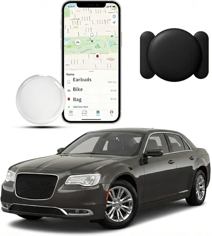 GPS Tracker for Vehicles Work with Find My (iOS Only) Real Time Global No Subscription No Monthly Fee Mini Hidden Car Tracker Device Smart Locator Tracking Tags with Magnetic Case for Kids Pets Bag