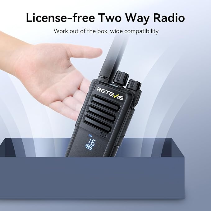 Retevis RT68H Walkie Talkies Long Range, Rugged 2 Way Radio with Earpiece, 1200mAh, Hidden Display, 9-Level Squelch, License-Free Two Way Radio(10 Pack with 10 Way Charger)