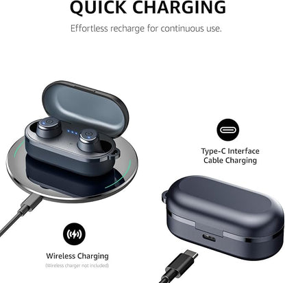 TOZO T10 Wireless Earbuds Bluetooth 5.3 Headphones, App Customize EQ, Ergonomic Design, 55H Playtime, Wireless Charging Case, IPX8 Waterproof Sound in-Ear Headset, New Version