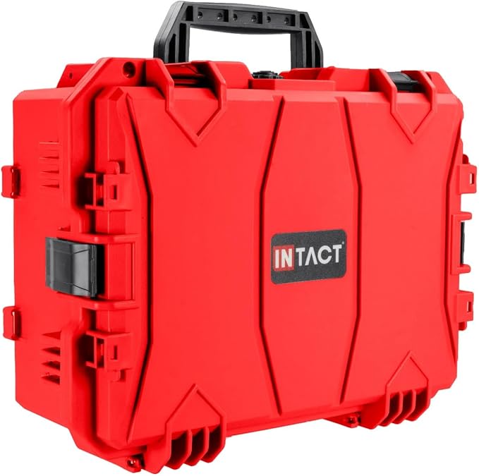 Eylar 18" Intact Series Hard Camera Case, Lightweight and Durable Stacker Design with Foam (Red)