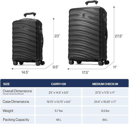 Travelpro Maxlite Air V2 Hardside Expandable Luggage, 8 Spinner Wheels, Lightweight Hard Shell, TSA lock, Shadow Grey, 2-Piece Set (21/25)