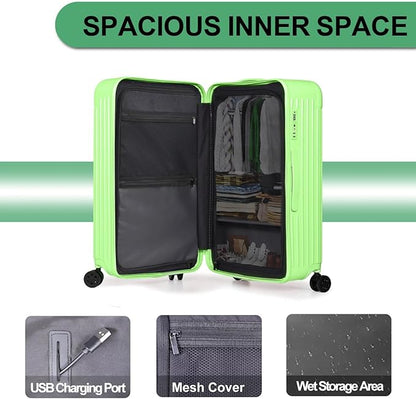 Krute Luggage 28 Inch Suitcase with Wheels PC+ABS Large Hardside Suitcases TSA Lock Checked Luggage
