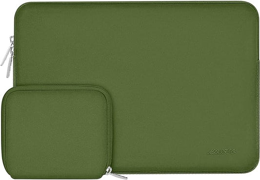 MOSISO Laptop Case 13.3 inch, 13-13.3 inch Laptop Sleeve Bag Compatible with MacBook Air/Pro 13/Pro 14 M5 M4 M3 M2 M1, HP Dell ASUS Lenovo, Neoprene Computer Sleeve Bag with Small Case, Army Green