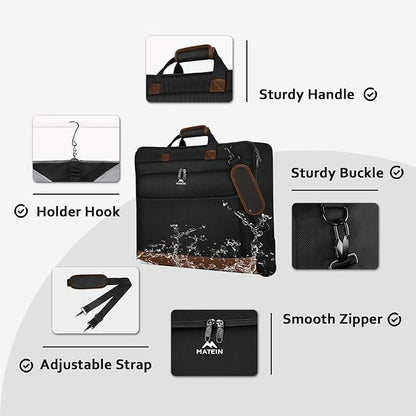MATEIN Suit Garment Bag for Travel, Large Garment Bags for Hanging Clothes Travel, Foldable Suit Carrier with Shoulder Strap For Business, Premium 2 in 1 Hanging Suitcase Luggage, Black Brown