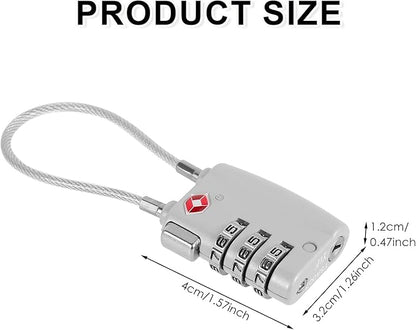 5 Pack TSA Locks for Luggage TSA Approved Luggage Locks 3 Digit Combination TSA Travel Locks Portable Cable Padlocks Zinc Alloy Body Suitcase Locks for Travel Bag Suitcase Backpack Lockers,Silver