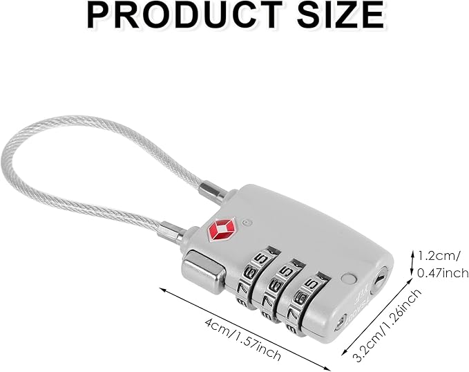 1Pcs Luggage Locks 3 Digit Travel Combination Locks Portable Small Combination Padlocks Zinc Alloy Suitcase Locks for Travel Bag Suitcase Lockers Backpack,Silver