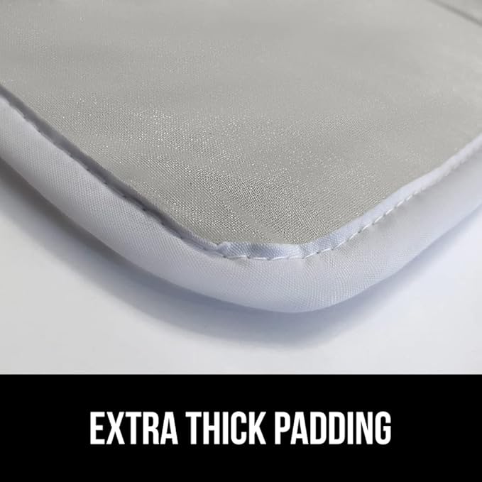 GORILLA GRIP Ironing Mat, Portable Iron Pad, Magnetic Cover for Top of Laundry Washer, Dryer, Table Top, Countertop Blanket, Silicone Coating and Scorch Resistant, Travel Size 28x24, Silver