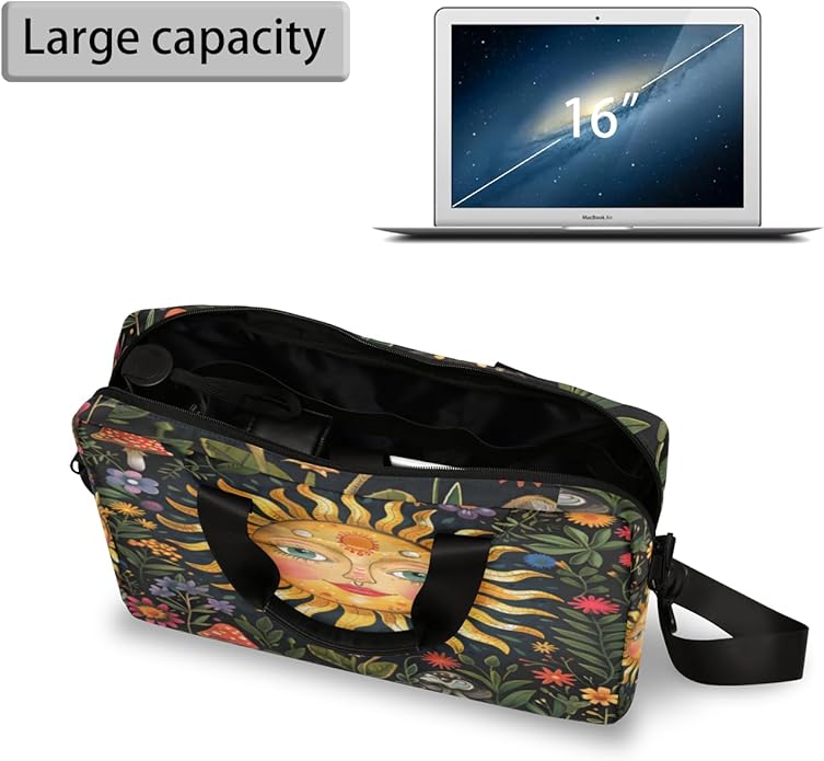 Laptop Bag Bohemian Mandala Laptop Satchel Briefcase Adjustable shoulder Carrying for MacBook Pro 16 inch