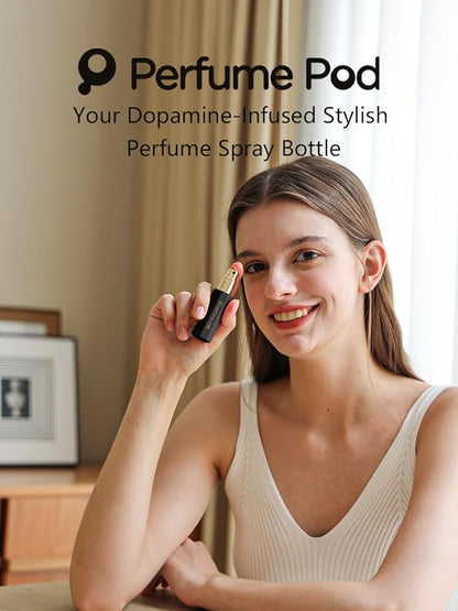 Perfume Pod Refillable Perfume Atomizer, Bottom Filling Fragrances Perfume Bottle, Mini Cologne Dispenser, Travel sized, Portable Sprayer for Women Men, Gift (FLORA01, BLACK)