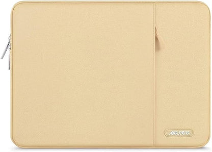 MOSISO Laptop Case 13.3 inch, 13-13.3 inch Laptop Sleeve Compatible with MacBook Air/Pro 13/Pro 14 M5 M4 M3 M2 M1, HP Dell ASUS Lenovo,Polyester Vertical Computer Sleeve Bag with Pocket, Camel
