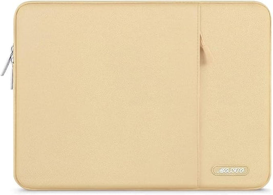 MOSISO Laptop Case 13.3 inch, 13-13.3 inch Laptop Sleeve Compatible with MacBook Air/Pro 13/Pro 14 M5 M4 M3 M2 M1, HP Dell ASUS Lenovo,Polyester Vertical Computer Sleeve Bag with Pocket, Camel
