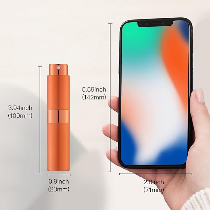 LISAPACK 8ML Atomizer Perfume Spray Bottle for Travel (3 PCS) Empty Cologne Dispenser, Portable Sprayer (Yellow, Green, Orange)