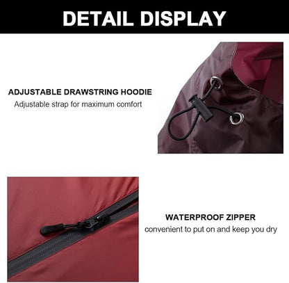 Fashion Hooded Rain Poncho Waterproof Raincoat Jacket with pocket for Women/Men/Adult